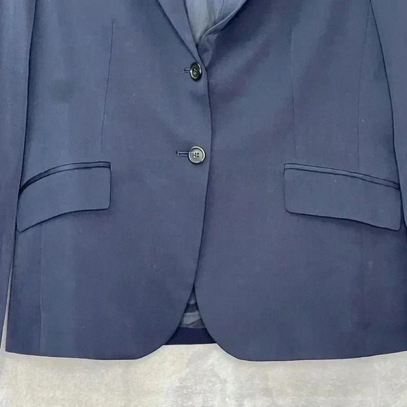 J Crew Blazer Womens Sz 14 100% Wool Vintage Green Tag Navy Preppy Made in Japan - Picture 3 of 12